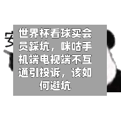 世界杯看球买会员踩坑，咪咕手机端电视端不互通引投诉	，该如何避坑-第3张图片