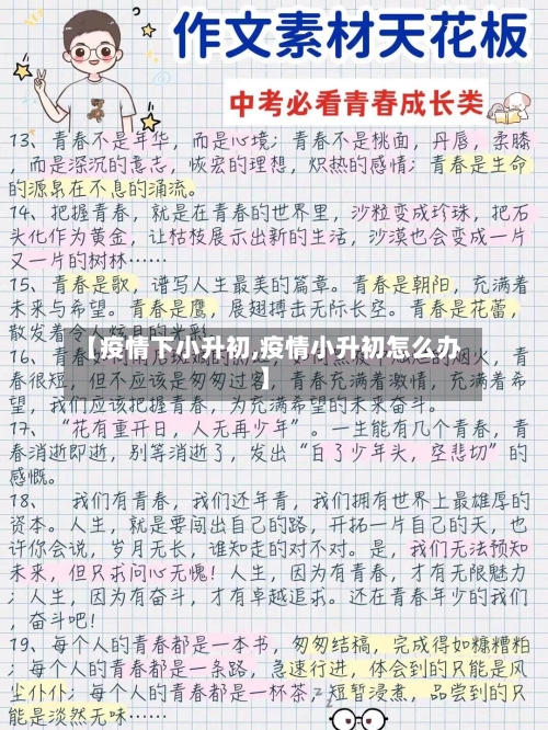 【疫情下小升初,疫情小升初怎么办】-第3张图片