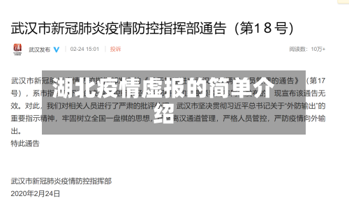 湖北疫情虚报的简单介绍-第1张图片